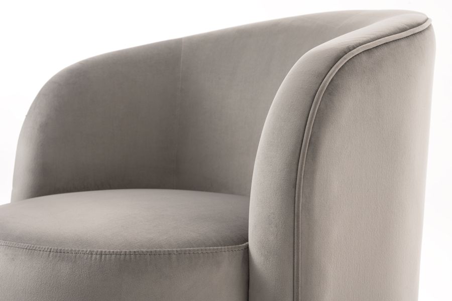 West End Draaibare Eetkamerstoel Duif Grijs - Messing Onderstel-view4