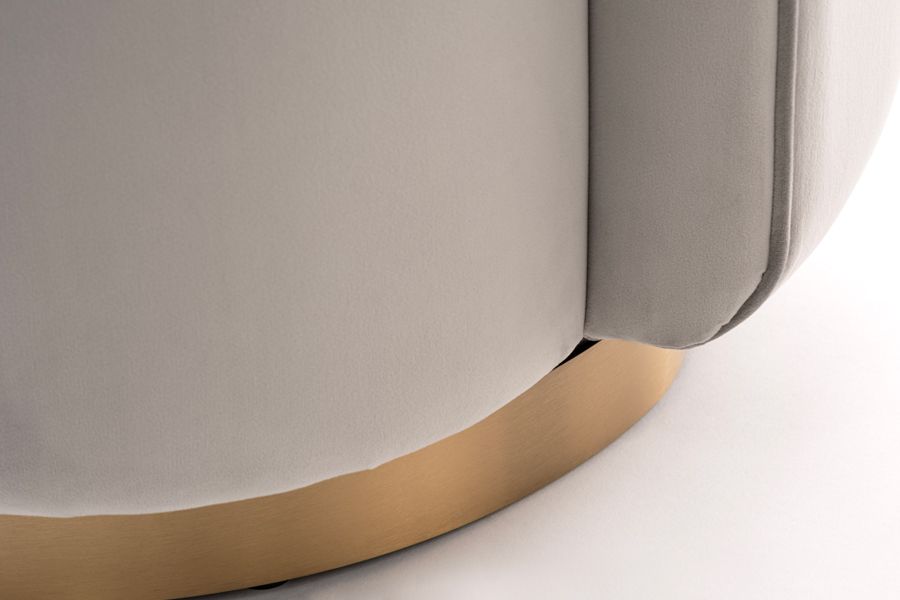 West End Draaibare Eetkamerstoel Duif Grijs - Messing Onderstel-view5