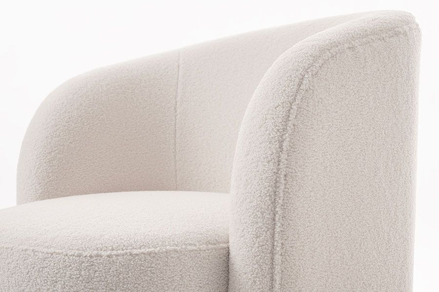 West End Sedia da pranzo girevole - Avorio Borg – Ottone-view5