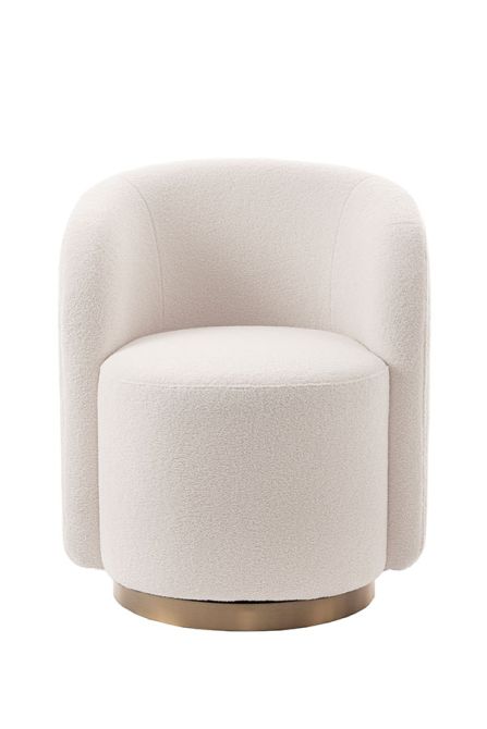 West End Sedia da pranzo girevole - Avorio Borg – Ottone-view3