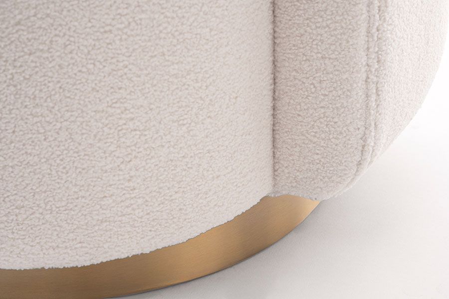 West End Sedia da pranzo girevole - Avorio Borg – Ottone-view4