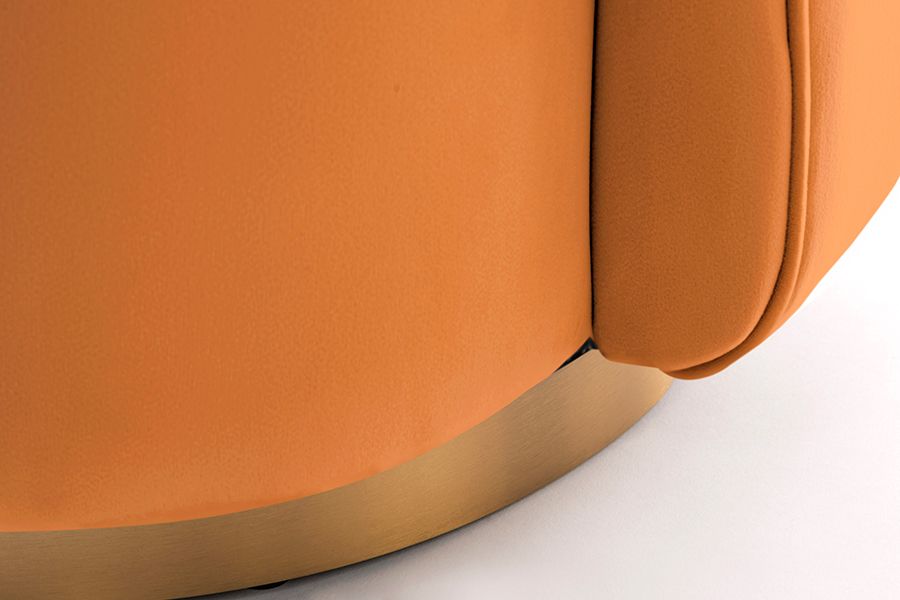 West End Swivel  Dining Chair - Pumpkin – Brass Base -view3