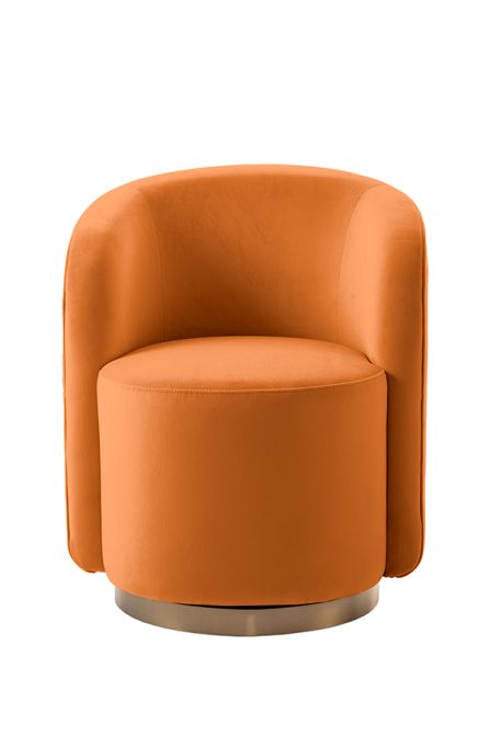 West End Swivel  Dining Chair - Pumpkin – Brass Base -view5