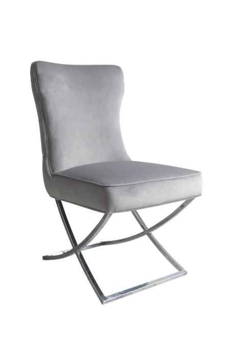 Wexler Dining Chair  Dove Grey -Silver Base   - Image #0