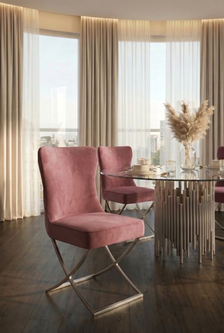 Wexler Matstol Blush Pink - Ben i Silver -view2