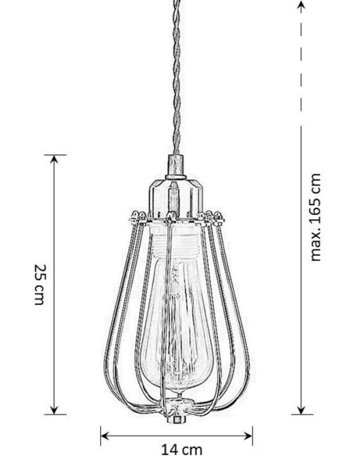 Yann Industriële Hanglamp met traliewerk - Beeld #0