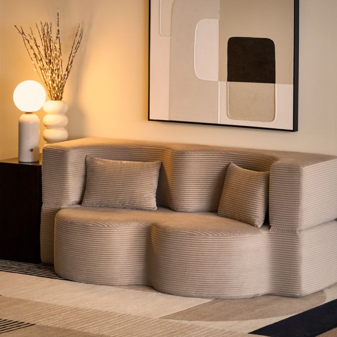 Zzofa Bedbank Licht Taupe-view3