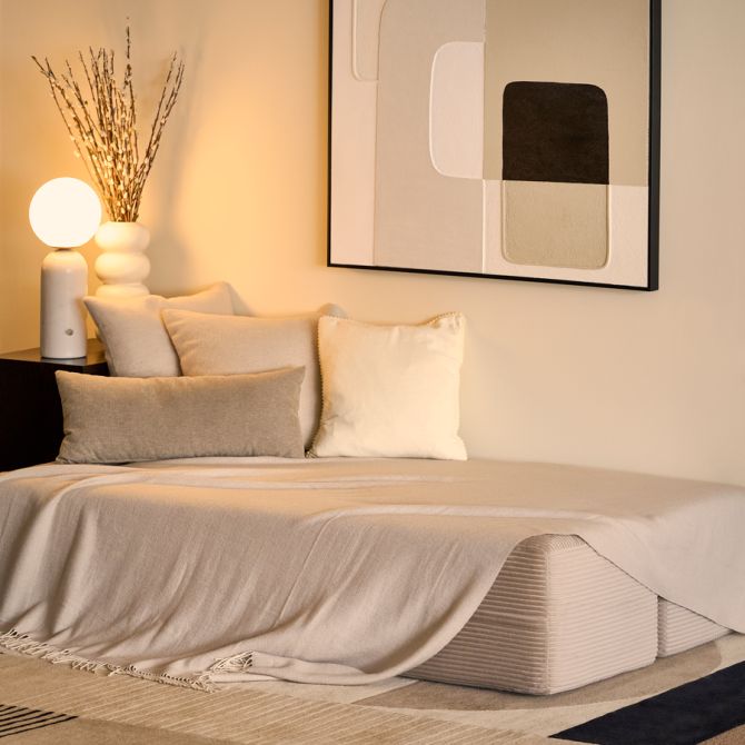 Zzofa Bedbank Licht Taupe-view4