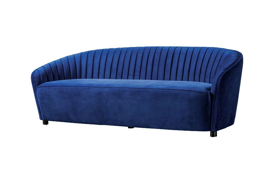 Myfurniture/Alice Three Seat Sofa Navy Blue