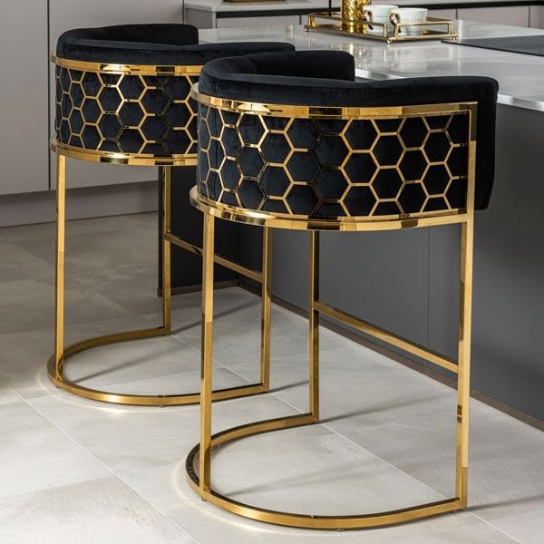 My Furniture Alveare Bar stool brassbar stool