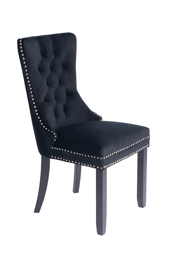 Antoinette Black Dining Chair r - Black Legs - Back Ring – my furniture