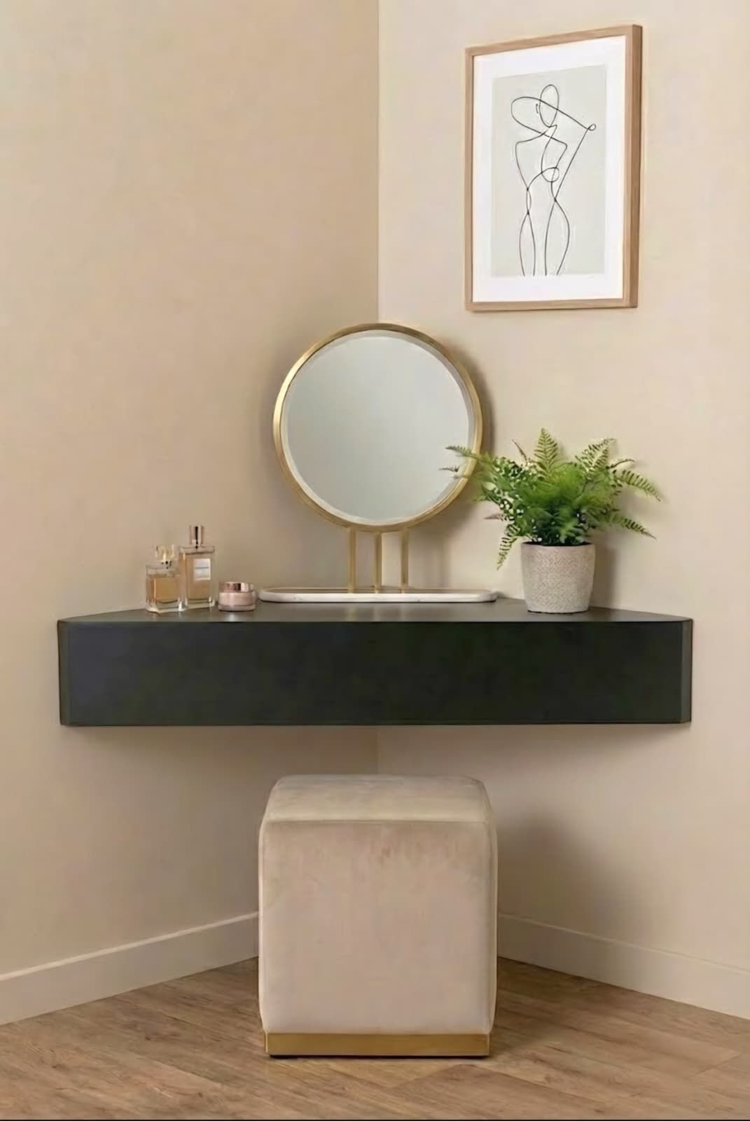 Inga Black Oak Floating Corner Unit