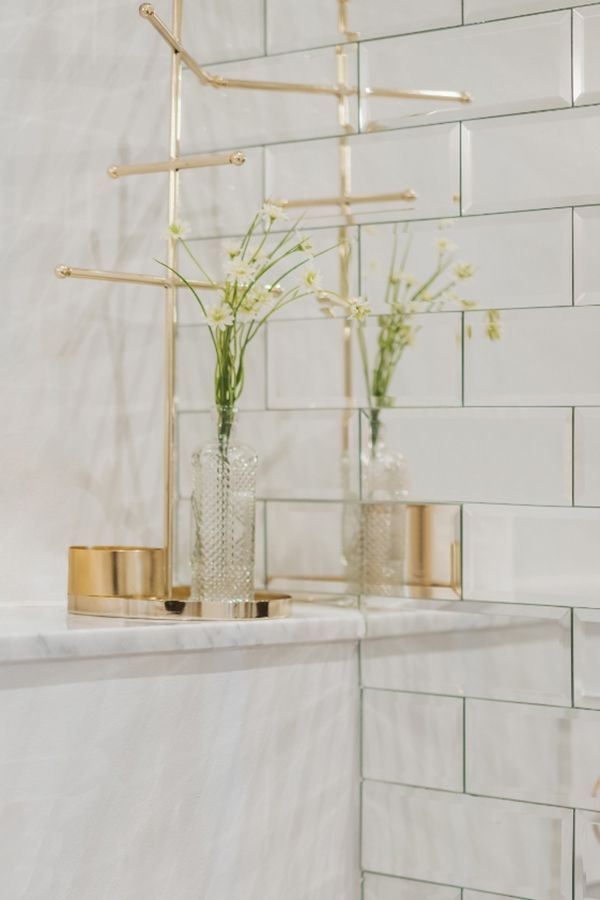 200x75 bevelled mirror tiles Silver mirrored bevelled brick shape