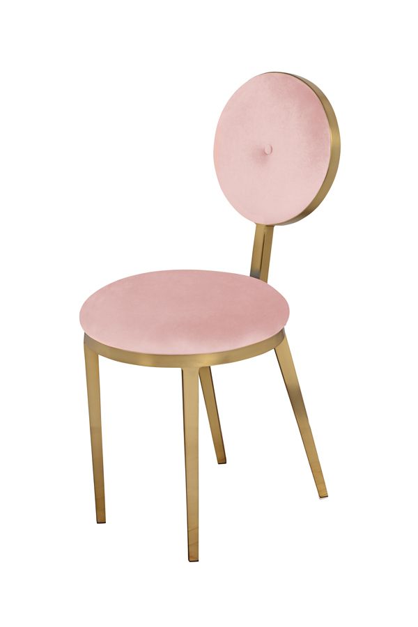 Ravello Blush Pink dining chair walnut and brass art deco style my