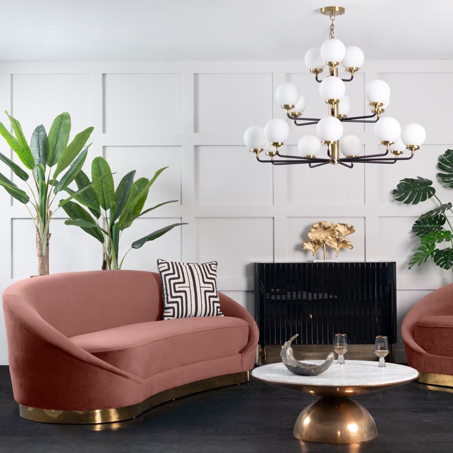 My-furniture/Selini Three Seat Sofa – Blush Pink