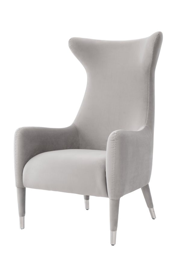 Delta Armchair Dove Grey – Brushed Silver