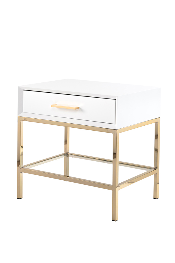 Duo White Bedside Table