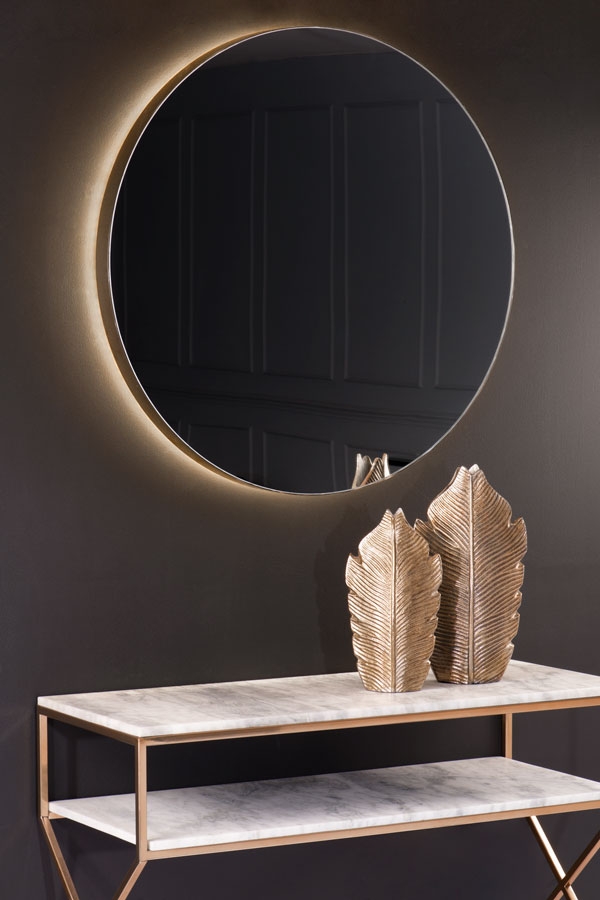 Can You Look At A Solar Eclipse Through A Mirror My Furniture Eclipse Illuminated Mirror Champagne Gold