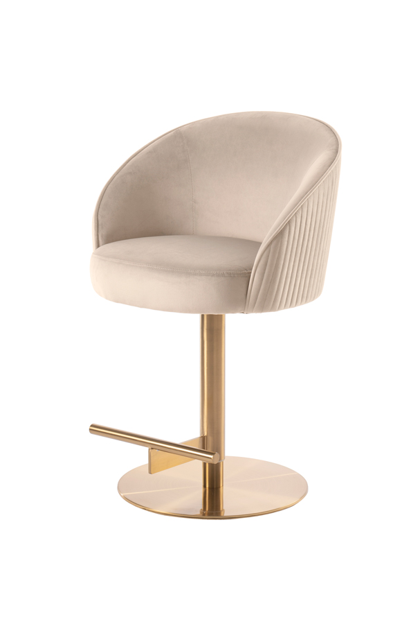 Ella Bar Stool - Chalk - Brass Base