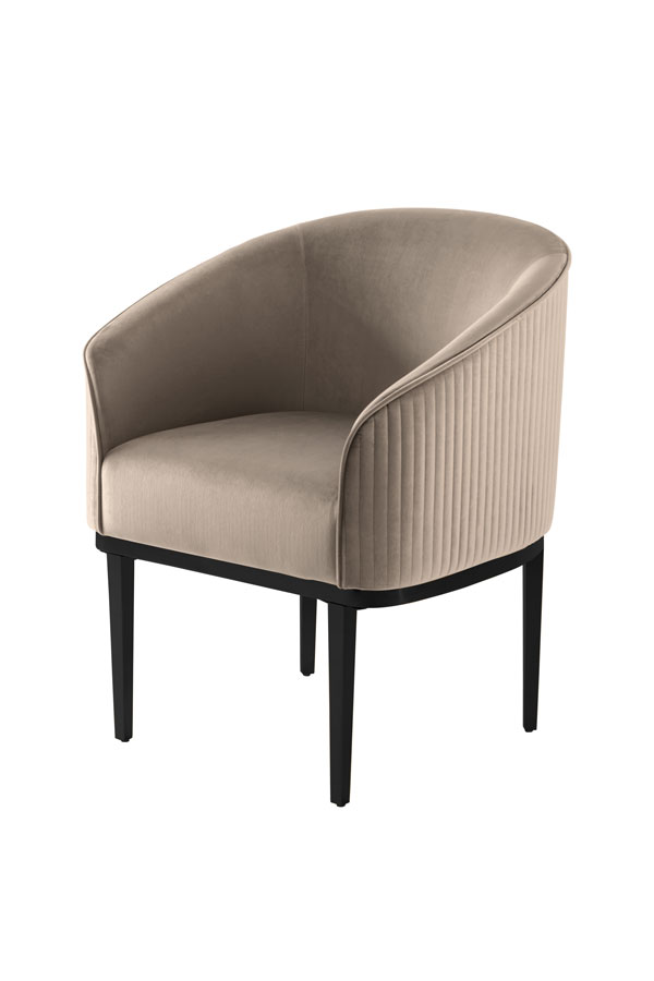 Ella Dining Chair - Taupe - Black Base