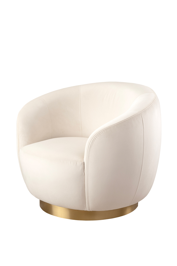Equinox Armchair – Chalk – Brushed Brass Base