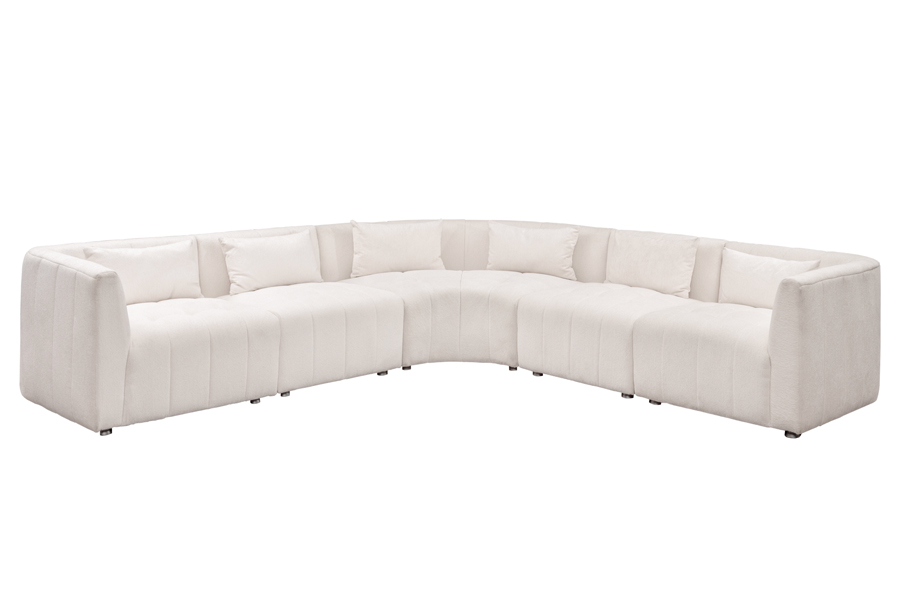 Essen Large Corner Sofa – Ivory Chenille