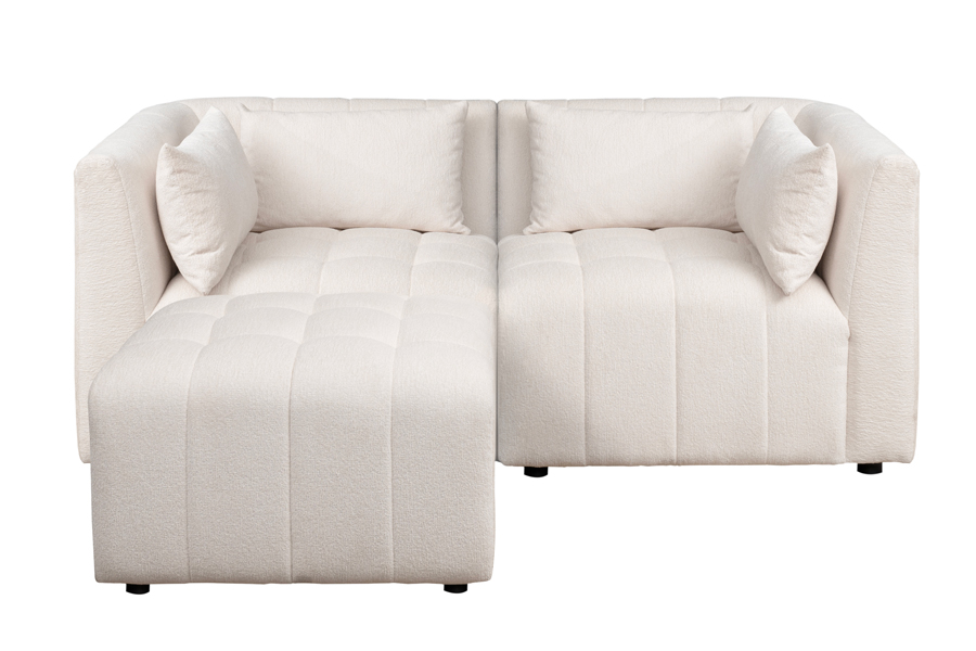 Essen Two Seat Corner Sofa – Ivory Chenille