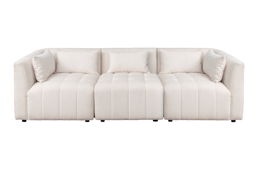 Essen Three Seat Sofa – Ivory Chenille
