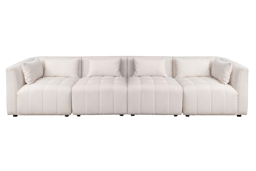 Essen Four Seat Sofa – Ivory Chenille