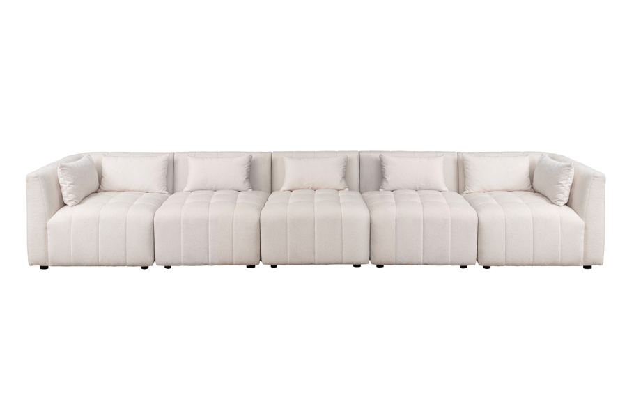 Essen Five Seat Sofa – Ivory Chenille