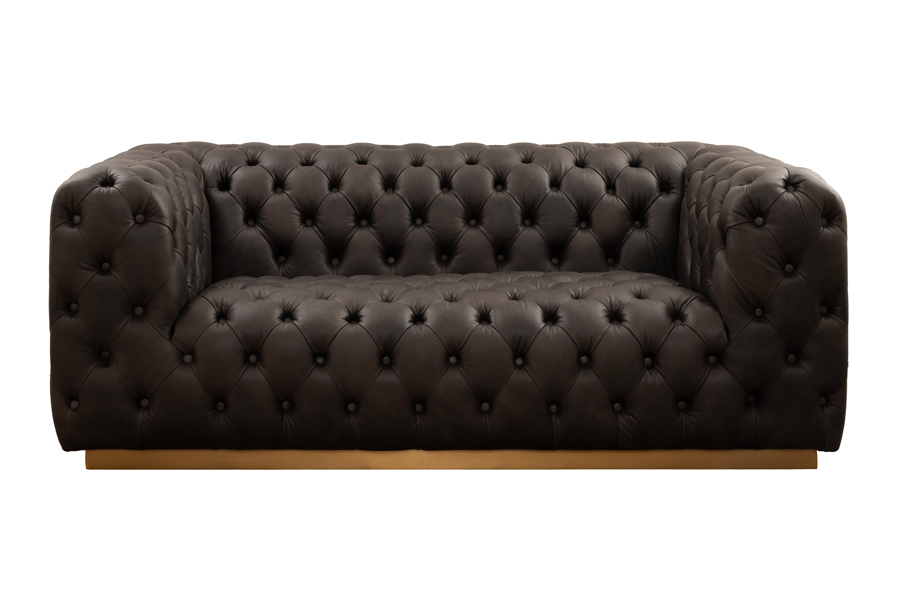 Frankfurt Two Seat Sofa – Ebony Leather