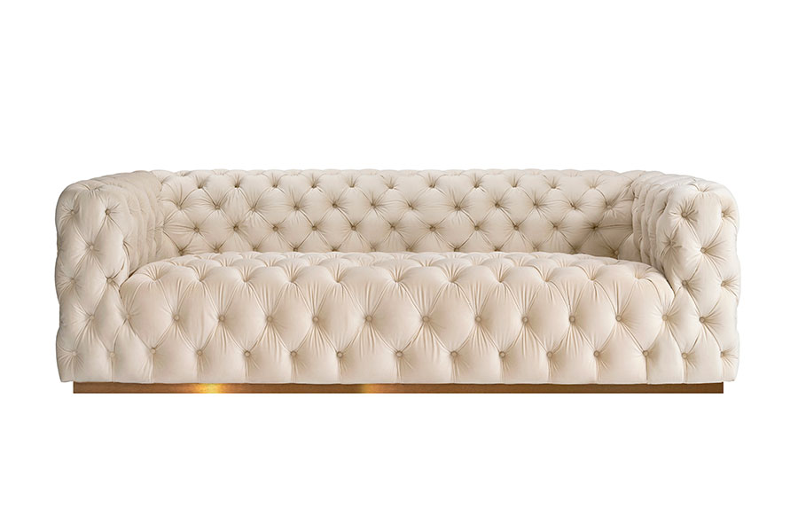 Frankfurt Three Seat Sofa - Chalk