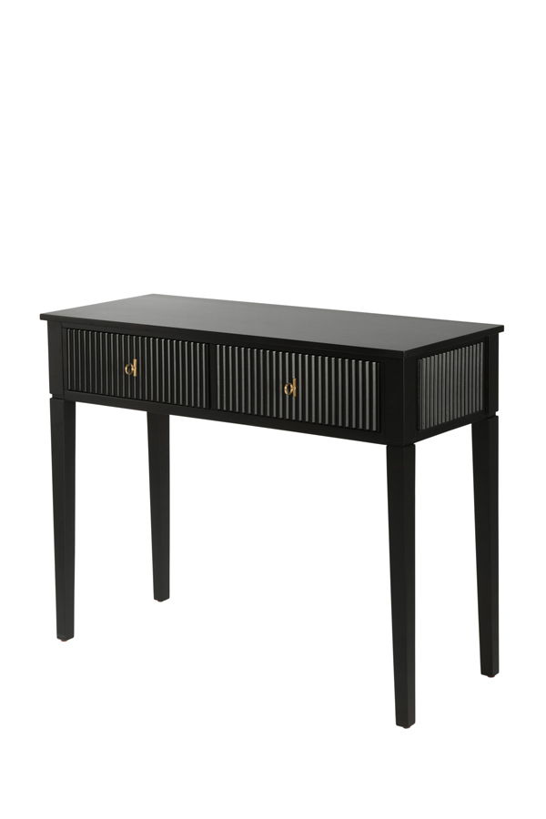 Image of Heidi Black Console Table Brass/Silver