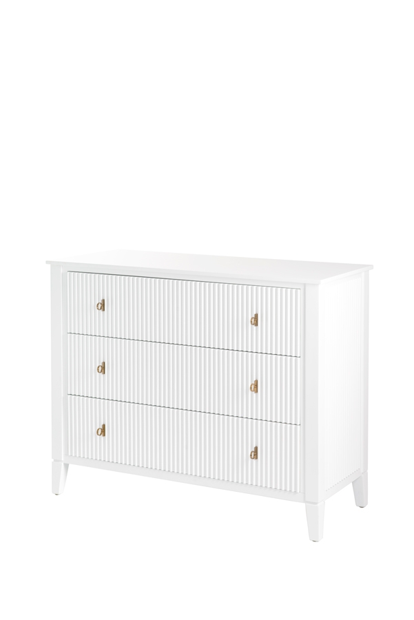 Image of Heidi White Chest of Drawers Brass/Silver
