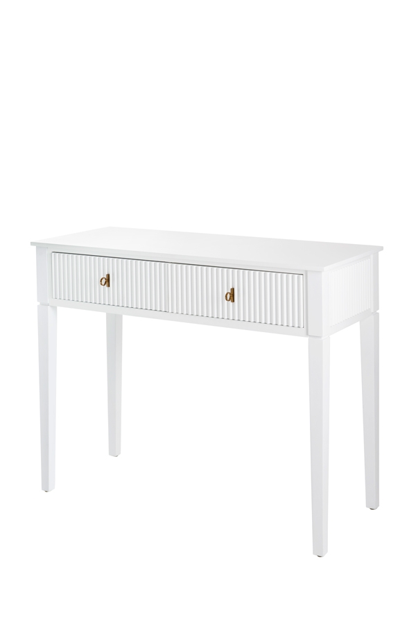 Image of Heidi White Console Table Brass/Silver