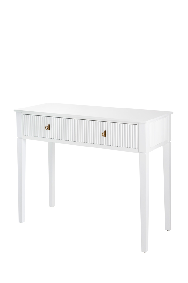 Heidi White Console Table Brass/Silver