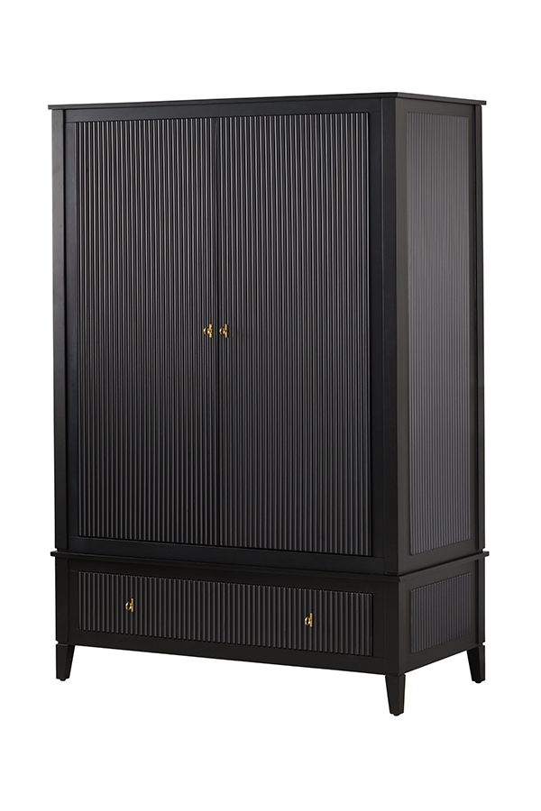 Image of Heidi Black Wardrobe Brass/Silver