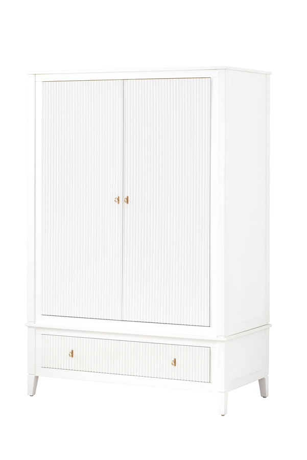 Image of Heidi White Wardrobe Brass/Silver