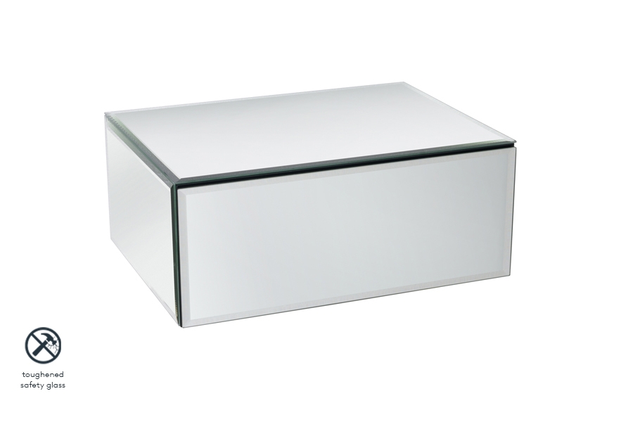 Image of Inga Mirrored Floating Bedside Table