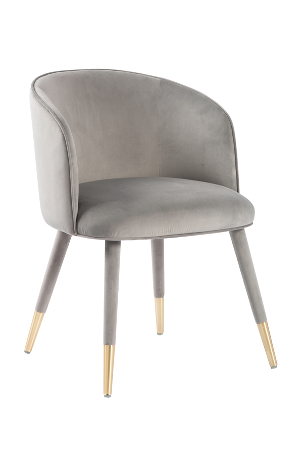 Image of Bellucci Dining Chair - Dove Grey - Brass Caps