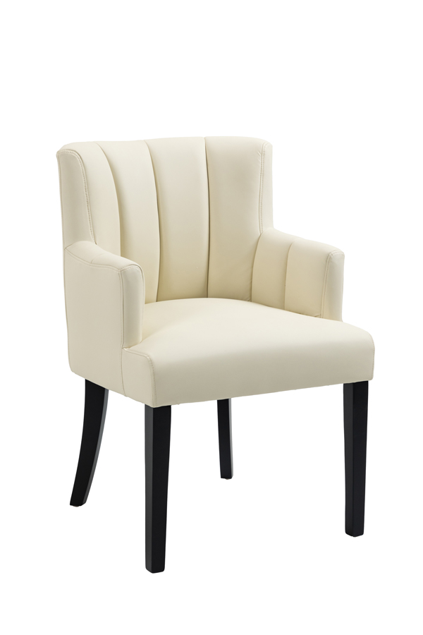 Cream dining chairs online with black legs