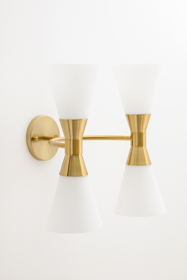 Image of Camille Double Wall Light Brass