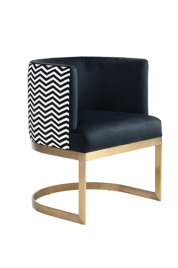 Zig-Zag Dining Chair – Brushed Brass Base