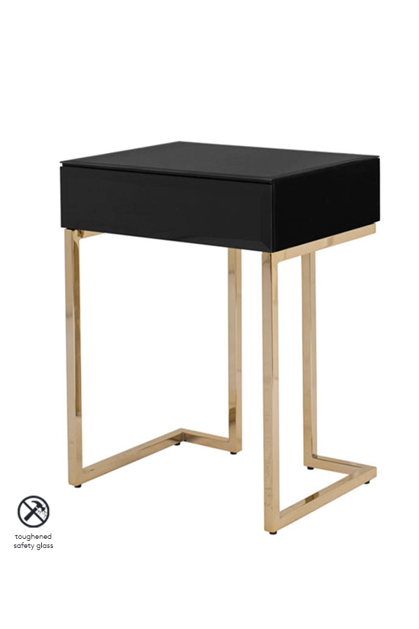 Image of Lorenzo Black Glass Side Table