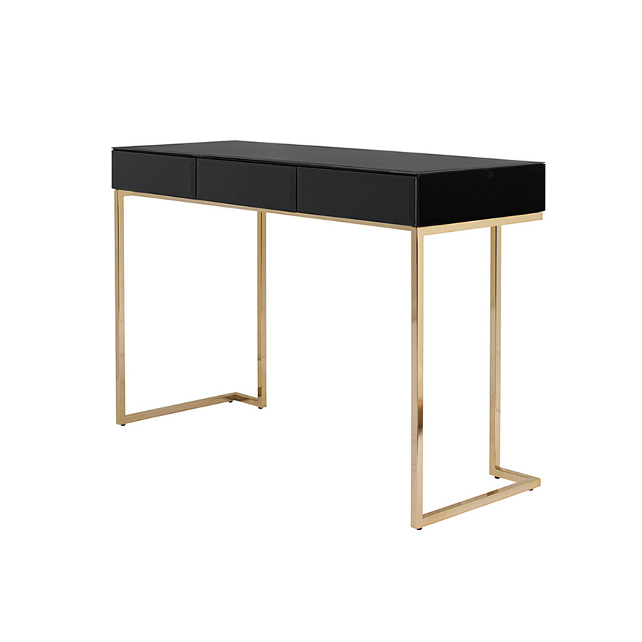 Lorenzo Black Glass Console Table