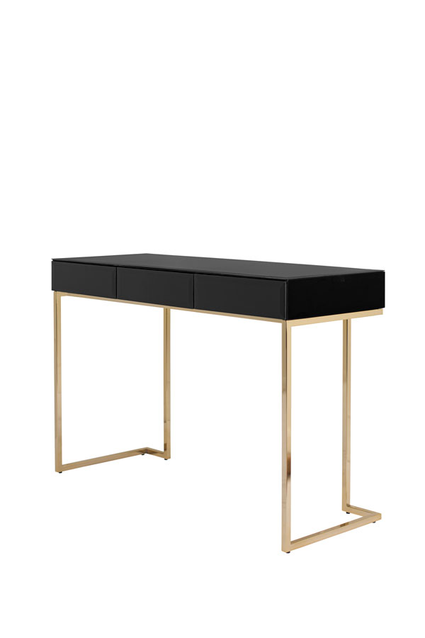 Lorenzo Black Glass Console Table