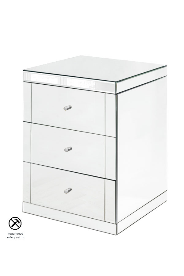 Image of Pair of Lucia Mirrored Bedside Tables