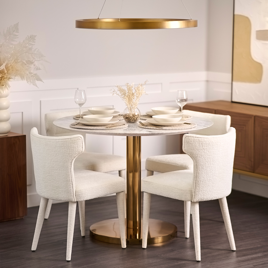 Parker Dining Table and 4 Lulu Dining Chairs