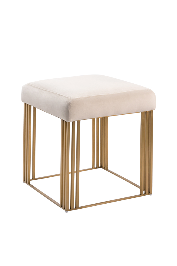 Manhattan Stool – Chalk – Brass