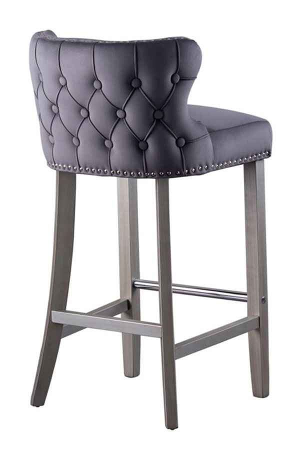 Margonia Bar Stool – Storm Grey with Pewter Legs